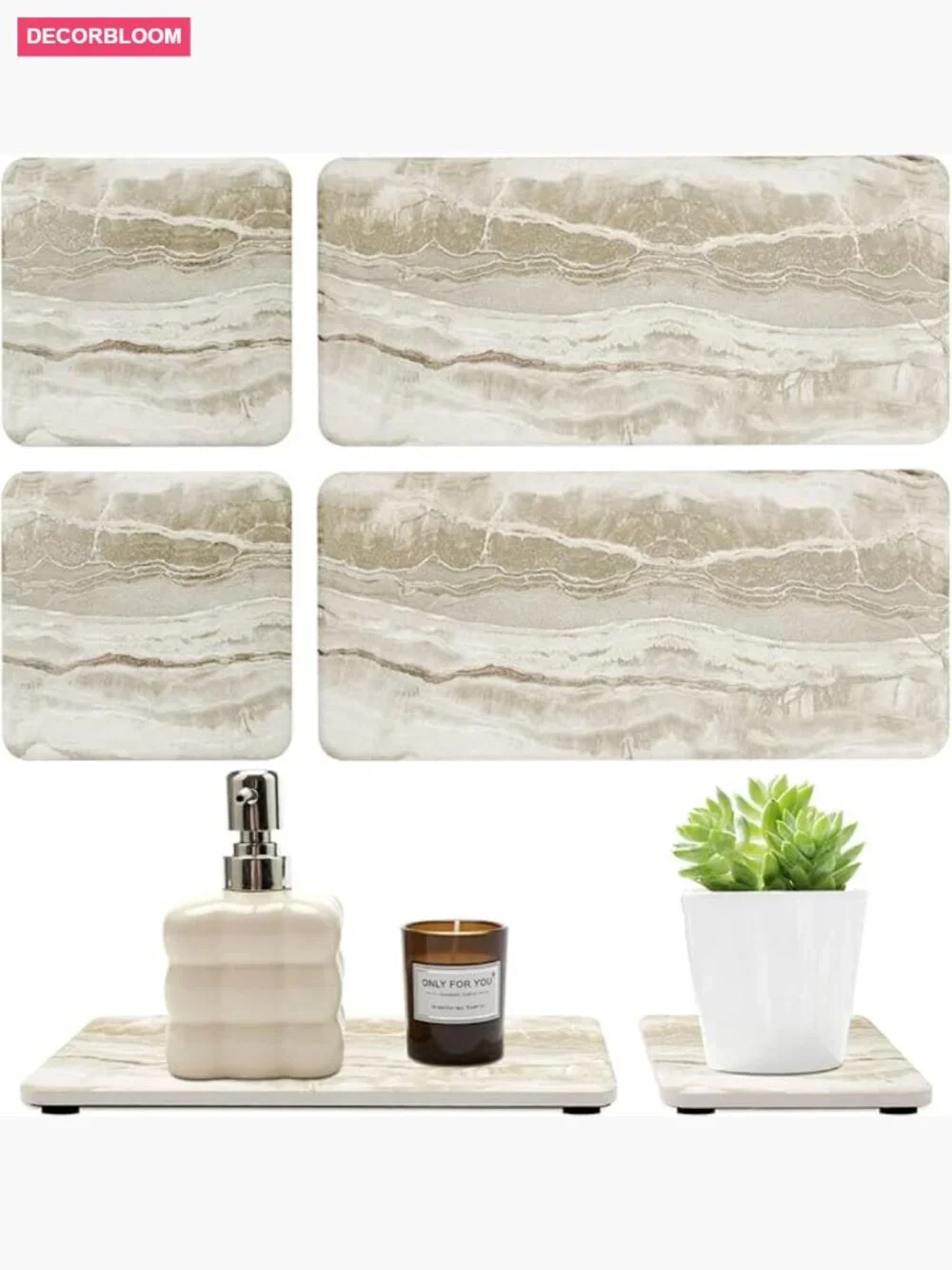 Set of 4 Quick Dry Diatomite Kitchen Sink Soap Tray Coasters